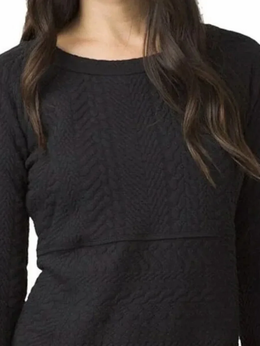 prAna Macee Jacquard Knit Dress Women Small Black Minimalist - Picture 3 of 12